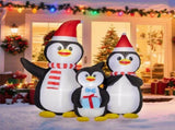 Christmas Inflatable Penguin Family, 5 LED Lights, 3-Penguin Design, Weatherproof Polyester, for 47067176