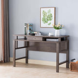 ZNTS Home Office Desk, Writing Desk with Storage Drawer, USB/Power Outlet in Walnut Oak B107130909