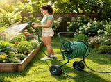 Heavy-Duty Garden Hose Reel Cart, 400FT Large Capacity Water Hose Holder with 10" Pneumatic Rubber 48099063