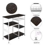 ZNTS 35.5" Kitchen Baker's Rack Utility Storage Shelf Microwave Stand 3-Tier 3-Tier Table For Spice Rack 41555443