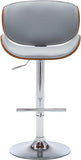 Modern Contemporary Swivel Walnut Bentwood Lift Adjustable Height Bar Stool with Curved Seat and B347P352940