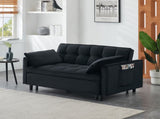 Modern velvet sofa, sofa pull-out bed, small love seat casual sofa with back, with pillow, pockets, W3371P315001