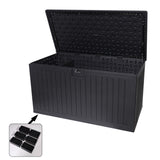 260 Gallon Resin Outdoor Deck Box Waterproof, Extra Large Patio Storage Box with Lockable Storage 84147687
