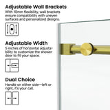 60*76"Fixed & Sliding Shower Door, Round Tube Hardware, Clear Glass Shower Door, 3/8 SGCC T3177P320603