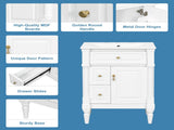 24 Inch Bathroom Vanity with Sink, White Freestanding Bathroom Cabinet with Flip Drawer, Adjustable 73286222