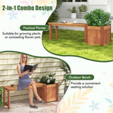 ZNTS Outdoor bench with planter box, teak 57707111