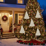 6PCS Set Christmas Tree Ornaments 4.3x7.5" Fringe Tassels Tree Shaped Hanging Decor Holiday Assorted 42253158