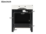 20.28'' Black Modern Bathroom Vanity with Ceramic Sink, Solid Wood Frame, and Drawer Ideal for N729P277755B