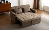 56.9" Loveseat Sofa Pull-out Sofa Bed Sleeper Sofa with a Reversible Backrest Cushion, Side Pockets, N719P208853D