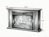 26" 1400W Electric Fireplace TV Stand with Mantel, Freestanding Console with Adjustable Flame, Timer 93239095
