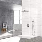 Dual Shower Head - 10 Inch Wall Mounted Square Shower System with Rough-in Valve,Chrome W1243P262627