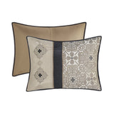 Cal King 7 Piece Jacquard Comforter Set with Throw Pillows B035128852