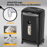 Paper Shredder, 18-Sheet Cross Cut, 8 Gallon Pull Out Bin, P-4 Security Level, Shred Paper and 40699170