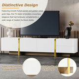 ON-TREND Luxury Fluted TV Stand for TVs Up to 80'', Modern Entertainment Center with Storage WF531671AAK