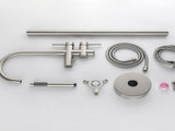 Mount Bathtub Faucet Freestanding Tub Filler Brushed Nickel Standing High Flow Shower Faucets with 20416546