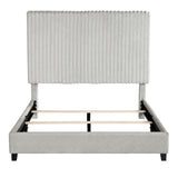 Queen Size Minky Stone Upholstered Platform Bed B108P160254