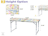 4 Ft Rectangular CenterFold Outdoor Folding Table, 23.82 Inch Width, 3Level Adjustable Height 72570059