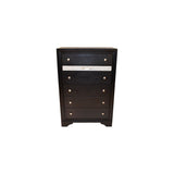 ZNTS Matrix Traditional Style 5 Drawer Chest made with Wood in Black 808857772084