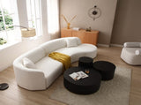 Round Coffee Table side Table for Living Room Fully Assembled Black W87649643