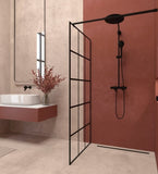 ZNTS Framed Glass Shower Screen 34" Width x 72"Height with 1/4" 6mm Silk-printing Tempered Glass, black W1675P165023