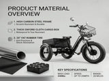 Electric Tricycle for Adults, Peak 1200W Step-Thru Etrike with 48V 13Ah Removable Battery,20"4.0" T6689P601001