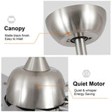 72 in Integrated LED Brushed Nickel Smart Ceiling Fan with Remote Control W1367139017