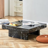 A modern practical coffee table made of MDF material with black patterns. The fusion of elegance W1151119879