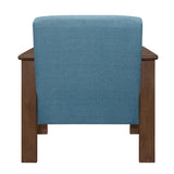 Blue Fabric Upholstered 1pc Accent Chair Walnut Finish Wood Durable Modern Home Furniture Padded B011P256308