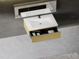 30'' Floating Bathroom Vanity with Sink, Wall-Mounted Striped Storage Cabinet with Soft-Close Drawer W1573P265195