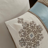 Jacquard 7 Piece Comforter Set Blue Queen B03596988