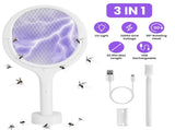 3 In 1 Electric Bug Zapper Racket 90Rotating Bug Zapper Wand Indoor Outdoor Handheld Mosquito 36998449