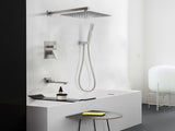 Male NPT Folding Bathtub Shower Faucet, Rain Shower Head System with Bath Tub Faucet Set and 14609428