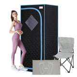 Portable Full Size Black Infrared Sauna tentPersonal Home Spa, with Infrared Panels, Heating Foot 01790038