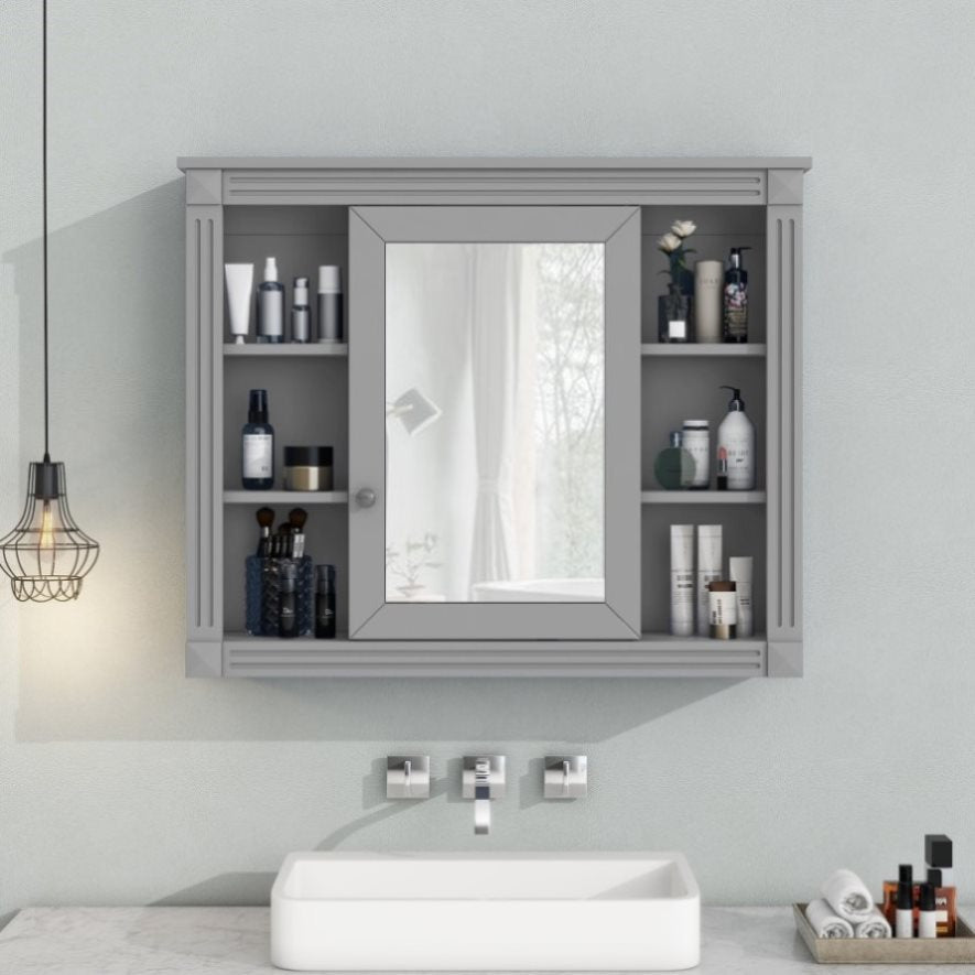 ZNTS 35'' x 28'' Wall Mounted Bathroom Storage Cabinet