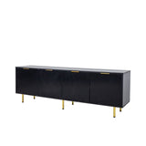 Modern warm Black TV cabinet for 80 inch TV Stands, for Living Room Bedroom W331P195807