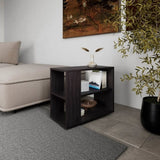 Wengue Side Table in Melamine with Open Storage B062P290234