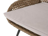 29.25" Outdoor Wicker and Iron Low Back Barstools, Brown, with Beige Cushion N772P528606L