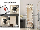 Hollywood Full Length Mirror with Lights Full Body Vanity Mirror with 3 Color Modes Lighted Standing W708P379201