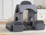 14 PCS Modular Kids Play Couch, Child Sectional Sofa, Versatile Toddler Soft Building Blocks Sofa W3523P450127