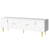 ZNTS U-Can Modern TV Stand with 5 Champagne Legs - Durable, Stylish and Spacious, TVs Up to 75'' WF300599AAK