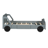 Twin Size Car-Shaped Platform Bed with Wheels,Gray WF311752AAE