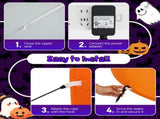 8 ft Halloween Inflatable Pumpkin Family and Ghost with 5 Built-In LED Lights 51851445