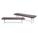 Outdoor Carlisle Benches, Sandblasted Dark Brown White 54562.00SBRN