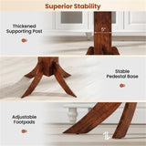 Walnut Square Dining Table with Pedestal Base and Rubber Wood Frame 43547531