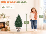 2 Pack 3FT Artificial Potted Trees, Dark Green PE Faux Plants with 360 Dense Branch Tips, Antique 52245840