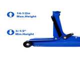2.5 Ton Low Profile, Heavy-Duty Steel Racing Floor Jack with Single Piston Lift Pump, Lifting Range 65958284