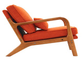 Oak Armrest Oak Upholstered Single Lounge Chair Indoor Lounge Chair Burnt Orange 03093913