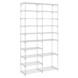 ZNTS FCH double row 10 layers non-woven shoe rack iron pipe + PP pad + plastic 85.7*29.8*158cm white 49748415