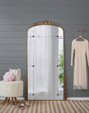 76" x 40" Lavish Full Length Mirror, Antique Gold Metal Floor Mirror for Living Room, Bedroom W2078124335
