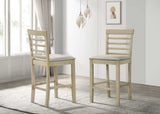 Beautiful Cream Color Counter Height 2Pc Dining Pub Height Chairs Upholstered Seat Dining Room B011P232908